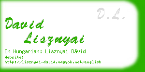 david lisznyai business card